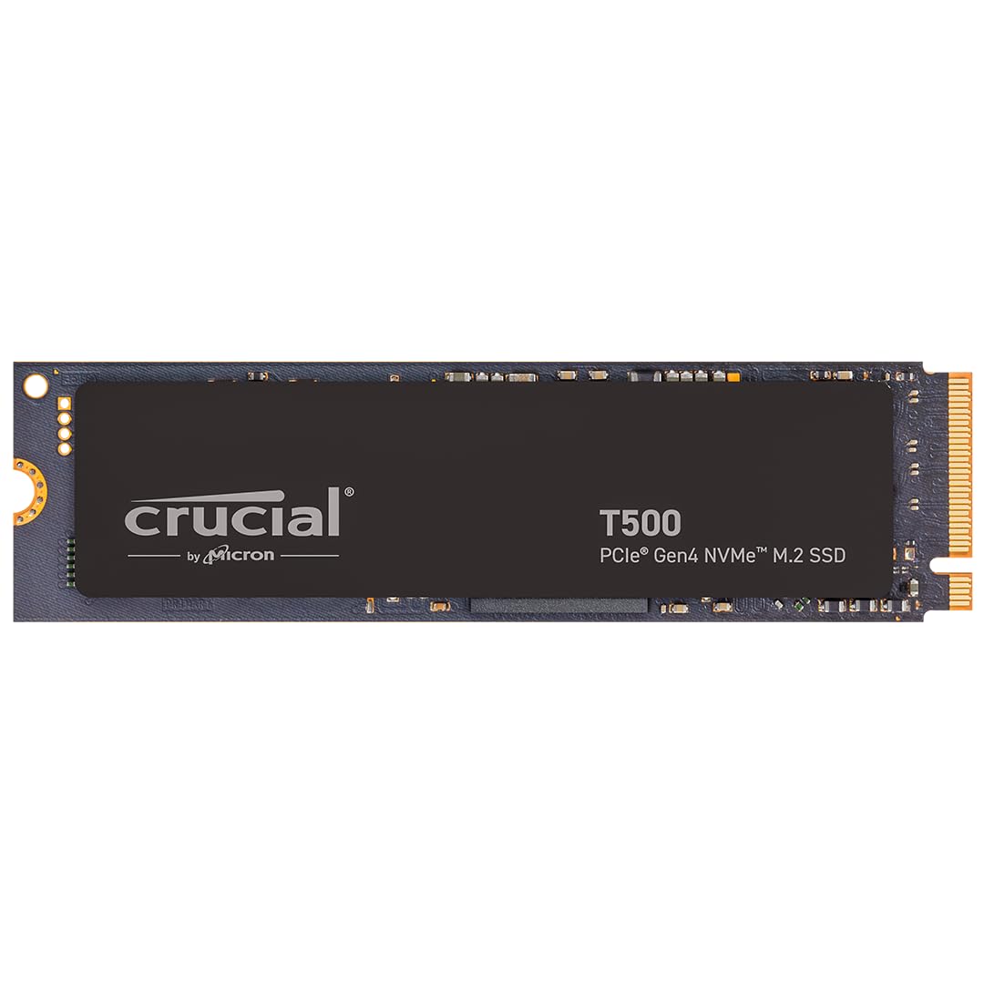 Crucial T500 2TB Gen4 NVMe M.2 Internal Gaming SSD, Up to 7400MB/s, Laptop & Desktop Compatible + 1mo Adobe CC All Apps